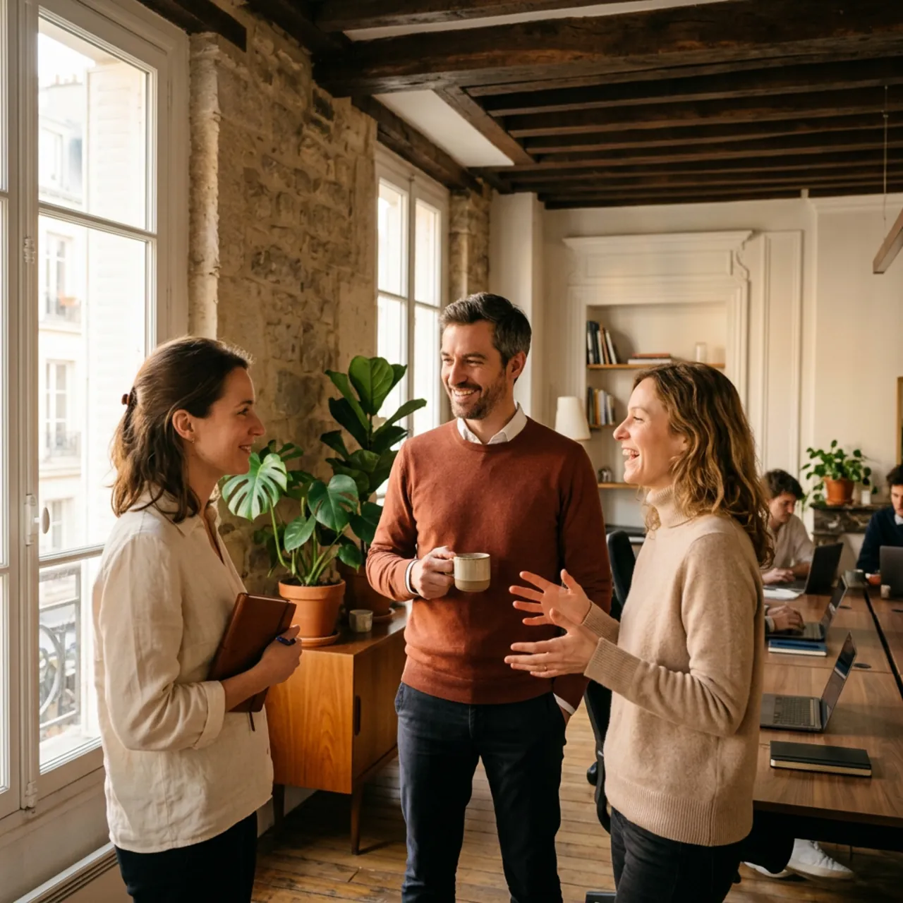 L'équipe de La Veillée réunie dans son atelier